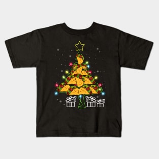 Funny Tacos Christmas Tree Lights Ugly Christmas Sweater Kids T-Shirt